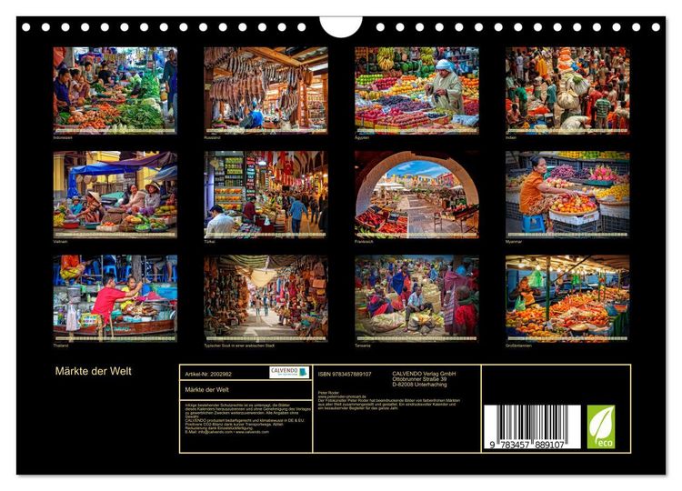 Produktbild: M&auml;rkte der Welt (Wandkalender 2026 DIN A4 quer), CALVENDO Monatskalender