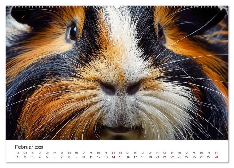 Produktbild: Wuschelbande - Ein Jahr voller Meerschweinchen (hochwertiger Premium Wandkalender 2026 DIN A2 quer), Kunstdruck in Hochglanz