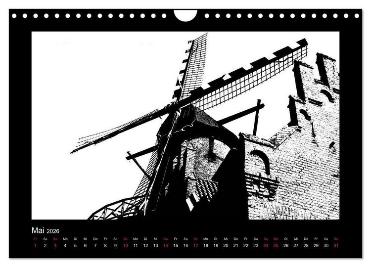 Produktbild: Ruhrpott und Niederrhein in Schwarzwei&szlig; (Wandkalender 2026 DIN A4 quer), CALVENDO Monatskalender