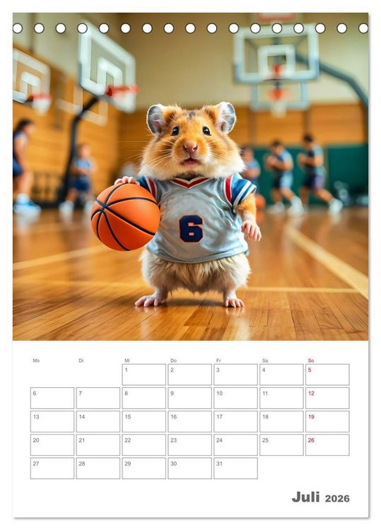 Produktbild: School Hamster - Eifrige KI Hamster pr&auml;sentieren ihre Hamsterschule (Tischkalender 2026 DIN A5 hoch), CALVENDO Monatskalender
