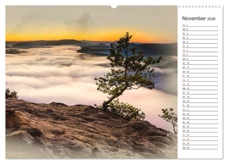 Produktbild: Traumhafte S&auml;chsische Schweiz (hochwertiger Premium Wandkalender 2026 DIN A2 quer), Kunstdruck in Hochglanz