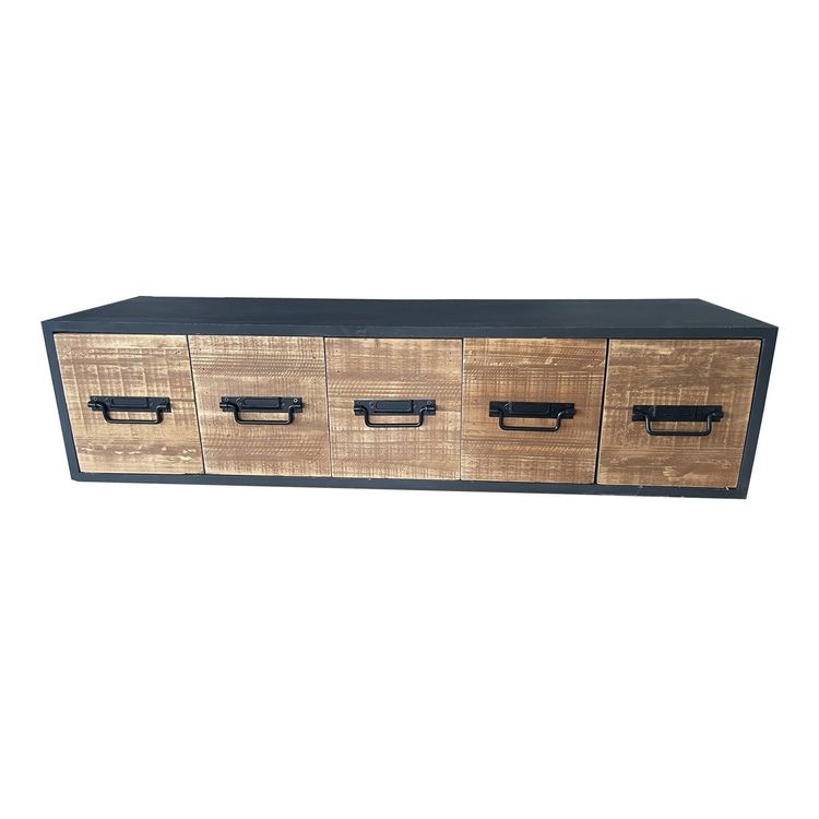 Produktbild: HTI-Living Wandregal Industrial mit 5 Schubladen Vintage Wandboard mit Ablage Holz Metall