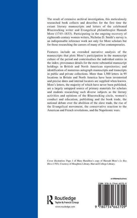 Produktbild: The Literary Manuscripts and Letters of Hannah More