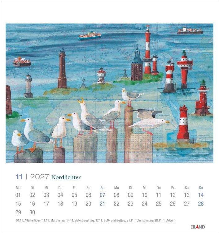 Produktbild: Nordlichter - See(h)karten Postkartenkalender 2027