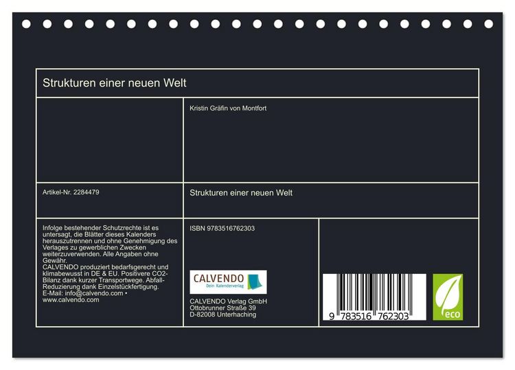 Produktbild: Strukturen einer neuen Welt (Tischkalender 2027 DIN A5 quer), CALVENDO Monatskalender