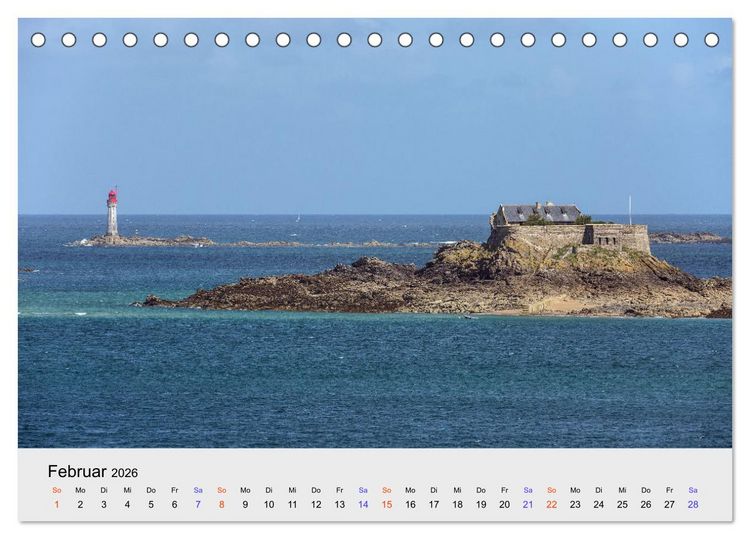 Produktbild: Bretagne Traumhafte K&uuml;sten in Frankreichs Nordwesten (Tischkalender 2026 DIN A5 quer), CALVENDO Monatskalender