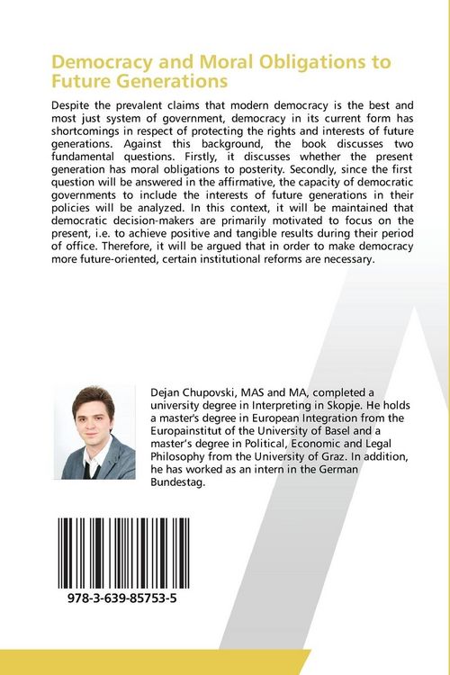 Produktbild: Democracy and Moral Obligations to Future Generations
