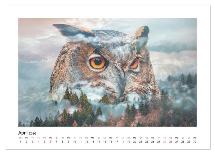 Produktbild: Tierisch wilde Waldbewohner (Wandkalender 2026 DIN A2 quer), CALVENDO Monatskalender