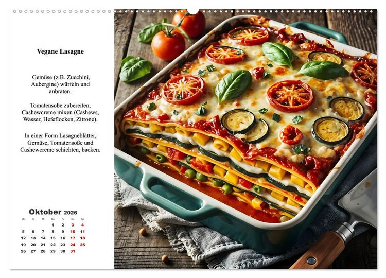 Produktbild: Green Delights - Ein Jahr voller veganer Gen&uuml;sse (Wandkalender 2026 DIN A2 quer), CALVENDO Monatskalender