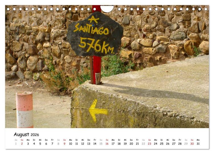 Produktbild: Jakobsweg - Camino Frances (Wandkalender 2026 DIN A4 quer), CALVENDO Monatskalender