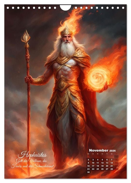 Produktbild: Zw&ouml;lf G&ouml;tter der griechischen Mythologie (Wandkalender 2026 DIN A4 hoch), CALVENDO Monatskalender