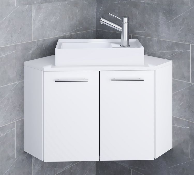 Produktbild: 2-tlg. Eck G&auml;ste WC Waschplatz Waschtisch Vilosa