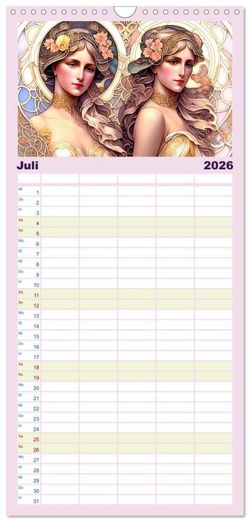 Produktbild: Familienplaner 2026 - Art Deco Freundinnen mit 5 Spalten (Wandkalender, 21 x 45 cm) CALVENDO