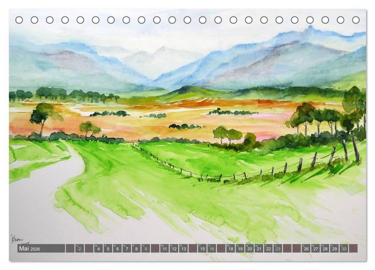Produktbild: Murnau und das Blaue Land - Aquarelle und Fotografien (Tischkalender 2026 DIN A5 quer), CALVENDO Monatskalender