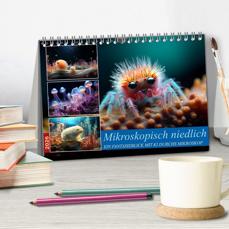 Produktbild: Mikroskopisch niedlich (Tischkalender 2026 DIN A5 quer), CALVENDO Monatskalender