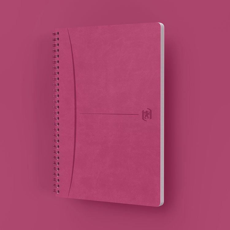 Produktbild: Oxford Spiralbuch Signature A5, 5mm kariert, mit flexiblem Cover, 80 Blatt, Optik Paper&reg;, SCRIBZEE&reg; kompatibel, fuchsia
