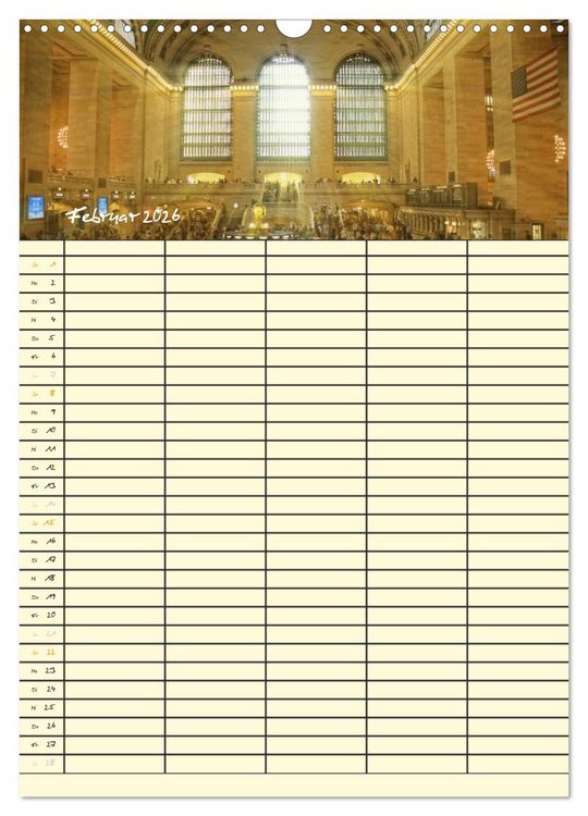 Produktbild: New York Familienplaner (Wandkalender 2026 DIN A3 hoch), CALVENDO Monatskalender
