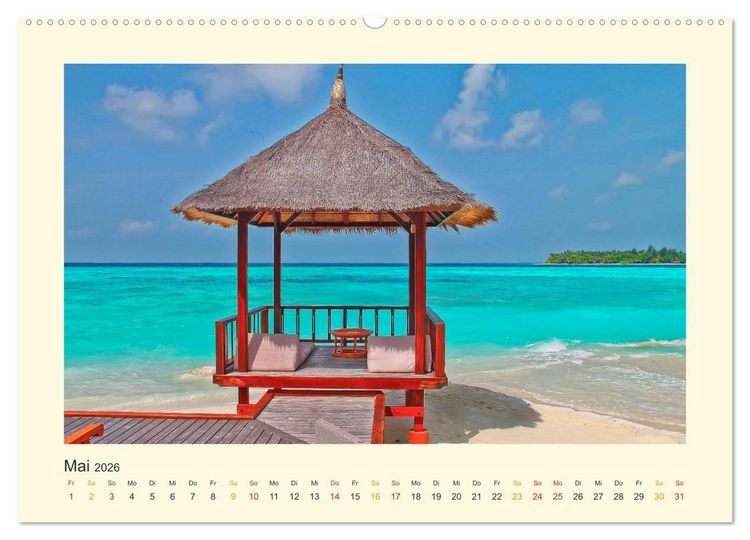 Produktbild: Malediven - mein Traum (hochwertiger Premium Wandkalender 2026 DIN A2 quer), Kunstdruck in Hochglanz