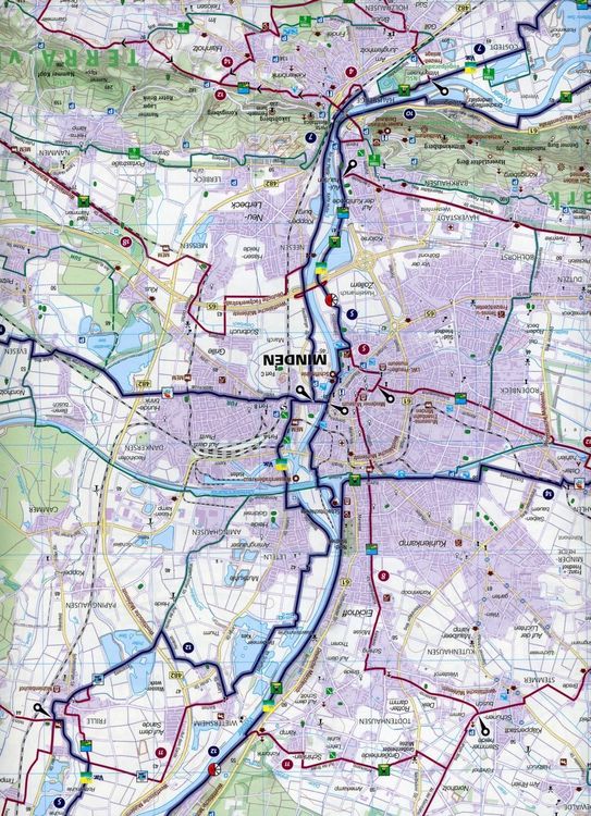 Produktbild: KOMPASS Fahrradkarte 3217 M&uuml;hlenkreis Minden-L&uuml;bbecke 1:50.000