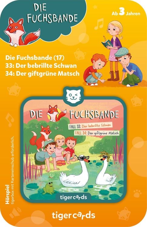Produktbild: Tiger Media - Tigercards - Die Fuchsbande - Fall 33: Der bebrillte Schwan, Fall 34: Der giftgrüne Ma