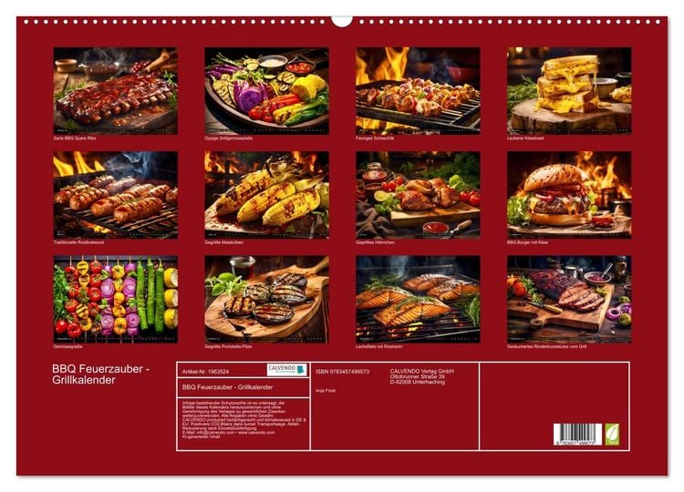 Produktbild: BBQ Feuerzauber - Grillkalender (Wandkalender 2026 DIN A2 quer), CALVENDO Monatskalender