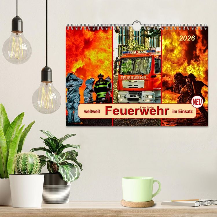 Produktbild: Feuerwehr - weltweit im Einsatz (Wandkalender 2026 DIN A4 quer), CALVENDO Monatskalender