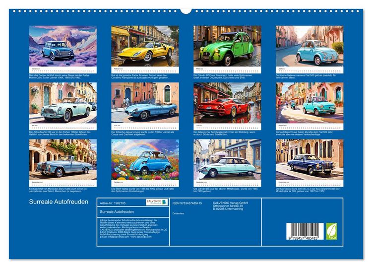Produktbild: Surreale Autofreuden (hochwertiger Premium Wandkalender 2026 DIN A2 quer), Kunstdruck in Hochglanz