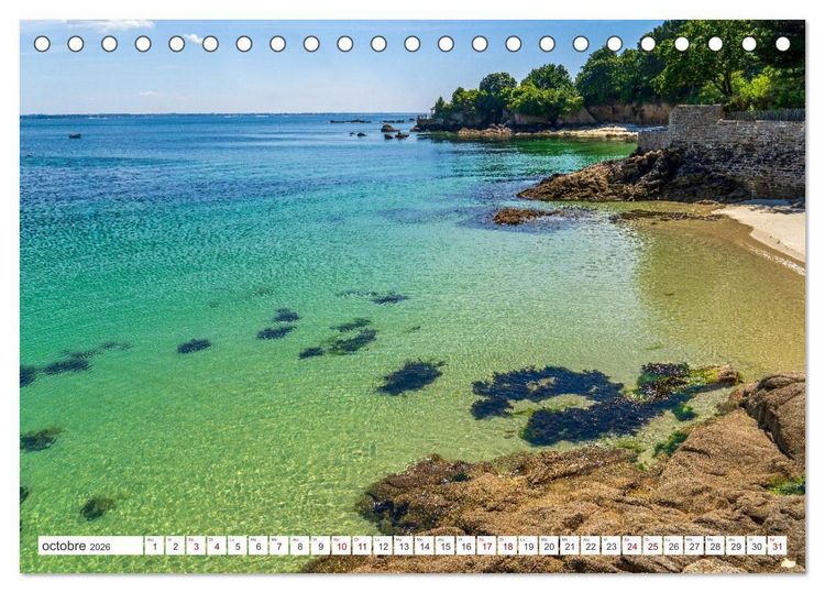 Produktbild: &Agrave; la d&eacute;couverte de la Bretagne - En Finist&egrave;re Sud (Calendrier de bureau 2026 DIN A5 vertical), CALVENDO calendrier mensuel