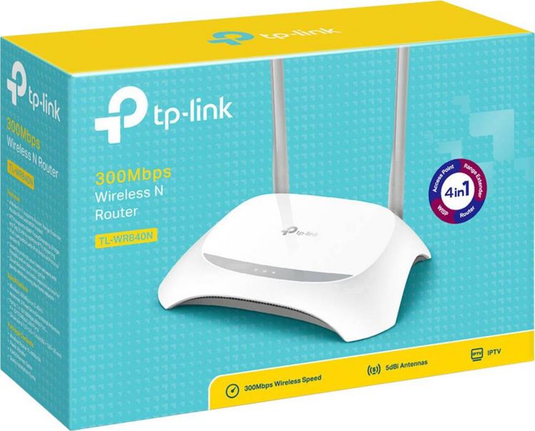 Produktbild: TP-LINK TL-WR840N WLAN Router 2.4 GHz 300 MBit/s