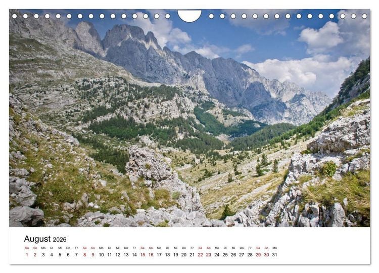 Produktbild: Verfluchtes Gebirge - Peaks of the Balkans - Wandern im Prokletije-Gebirge, Kosovo, Montenegro, Albanien (Wandkalender 2026 DIN A4 quer), CALVENDO Monatskalender