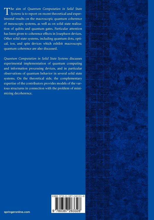 Produktbild: Quantum Computing in Solid State Systems