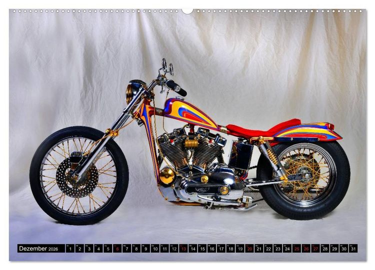 Produktbild: Harley Classic Chopper (hochwertiger Premium Wandkalender 2026 DIN A2 quer), Kunstdruck in Hochglanz