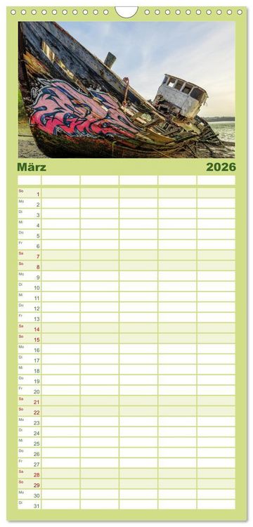 Produktbild: Familienplaner 2026 - Wilde Bretagne mit 5 Spalten (Wandkalender, 21 x 45 cm) CALVENDO