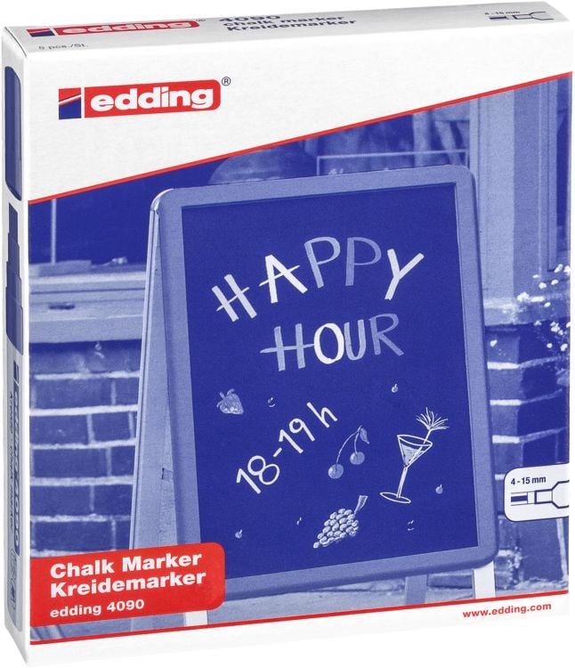 Produktbild: edding 4090 Kreidemarker Window Marker 4-15mm 5er Set
