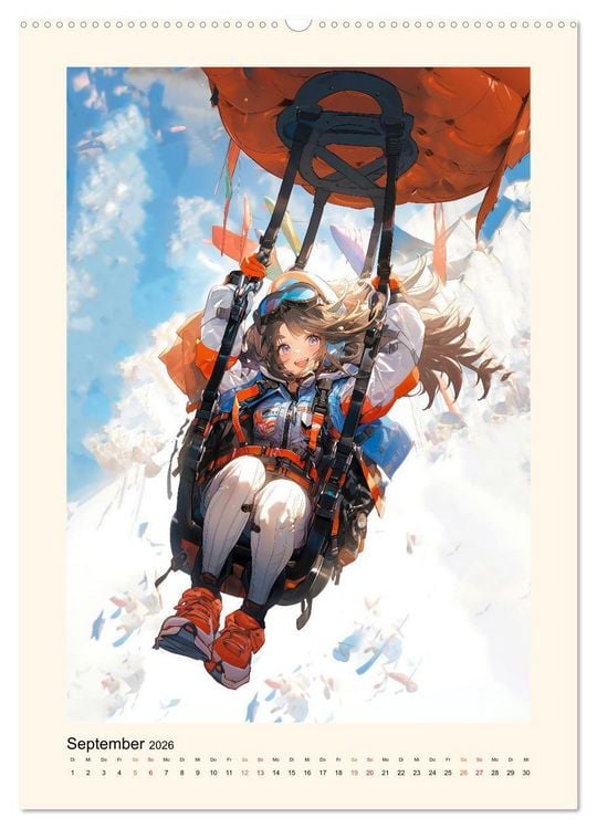 Produktbild: Manga Girls - ein gl&uuml;ckliches Jahr (hochwertiger Premium Wandkalender 2026 DIN A2 hoch), Kunstdruck in Hochglanz