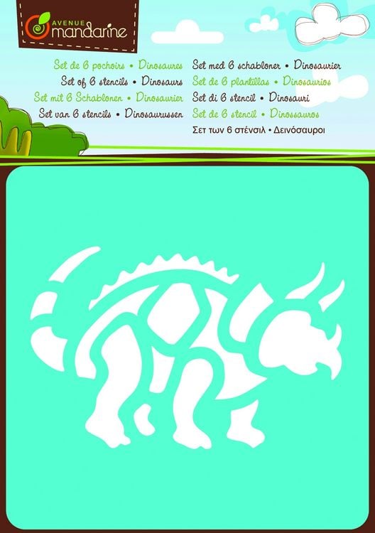 Produktbild: Mandarin 6 Schablonen Dinosaurier