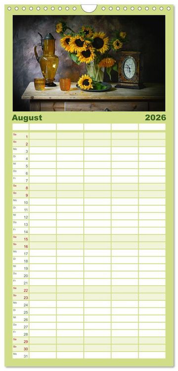 Produktbild: Familienplaner 2026 - Stillleben Alte Meister mit 5 Spalten (Wandkalender, 21 x 45 cm) CALVENDO