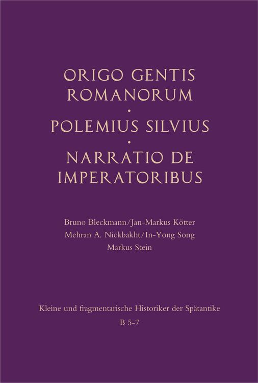 Produktbild: Origo gentis Romanorum &ndash; Polemius Silvius &ndash; Narratio de imperatoribus