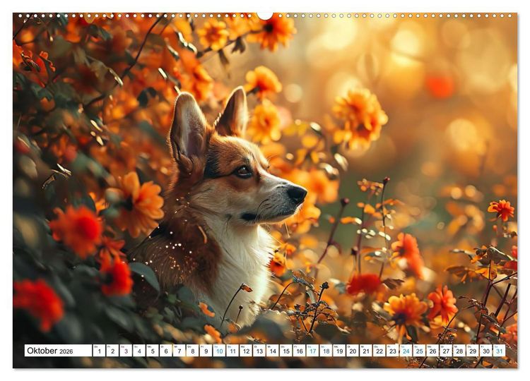 Produktbild: Happy Corgis (Wandkalender 2026 DIN A2 quer), CALVENDO Monatskalender
