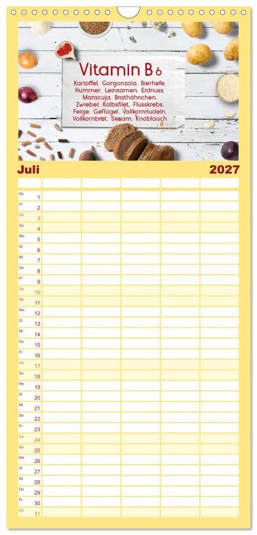 Produktbild: Familienplaner 2027 - Vitalstoffe - fit essen mit 5 Spalten (Wandkalender, 21 x 45 cm) CALVENDO