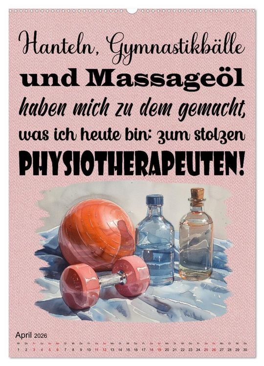 Produktbild: Physiospr&uuml;che (Wandkalender 2026 DIN A2 hoch), CALVENDO Monatskalender