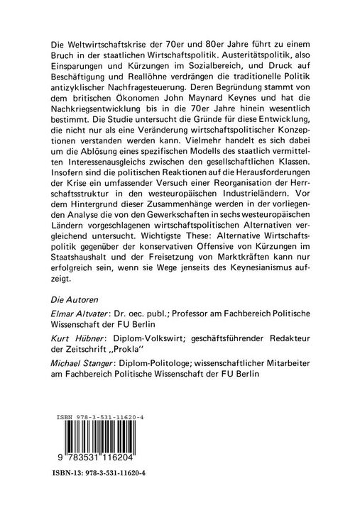 Produktbild: Alternative Wirtschaftspolitik jenseits des Keynesianismus