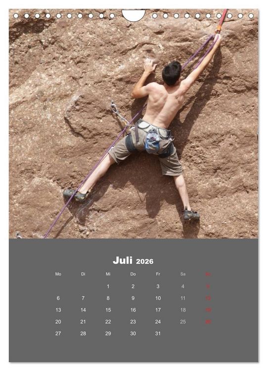 Produktbild: Erlebnis Outdoor Klettern (Wandkalender 2026 DIN A4 hoch), CALVENDO Monatskalender