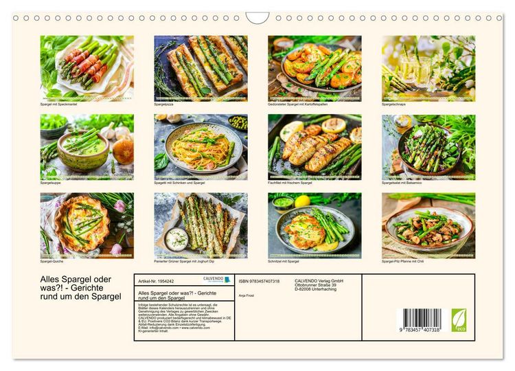 Produktbild: Alles Spargel oder was?! - Gerichte rund um den Spargel (Wandkalender 2026 DIN A3 quer), CALVENDO Monatskalender