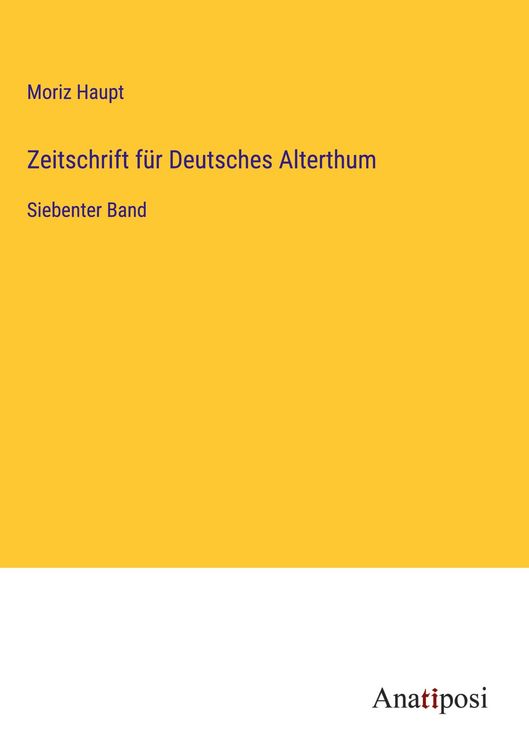Produktbild: Zeitschrift f&uuml;r Deutsches Alterthum