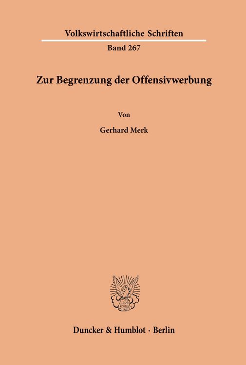 Produktbild: Zur Begrenzung der Offensivwerbung.