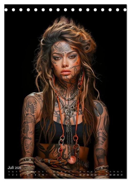 Produktbild: Tattoo Kunst auf der Haut (Tischkalender 2026 DIN A5 hoch), CALVENDO Monatskalender