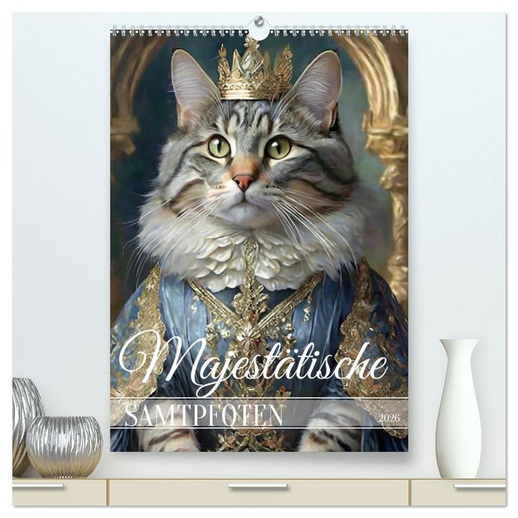 Produktbild: Majest&auml;tische Samtpfoten (hochwertiger Premium Wandkalender 2026 DIN A2 hoch), Kunstdruck in Hochglanz