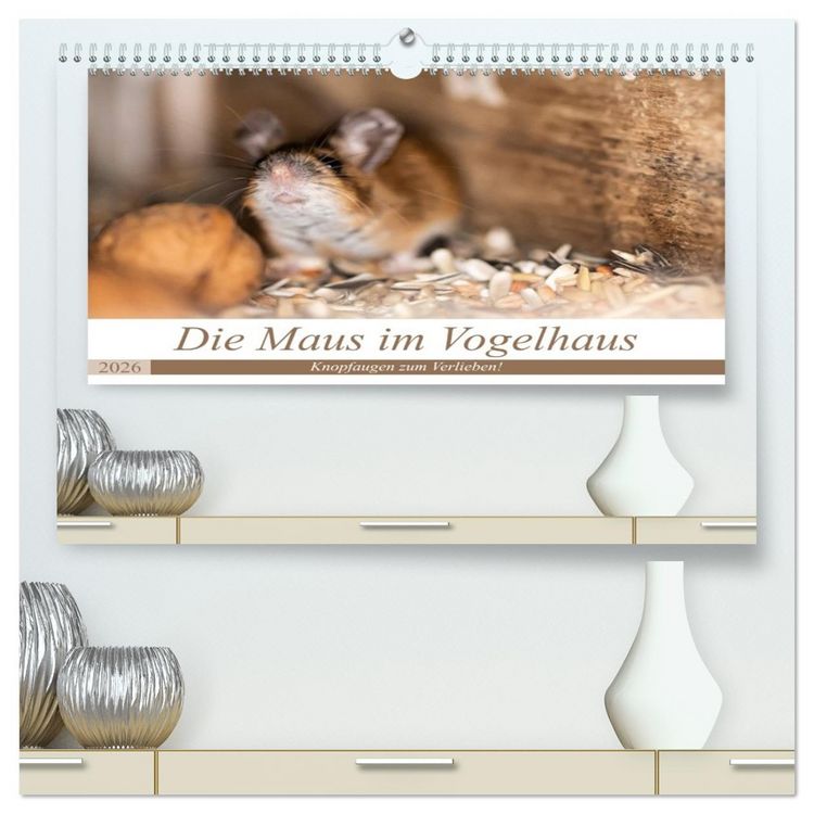 Produktbild: Die Maus im Vogelhaus (hochwertiger Premium Wandkalender 2026 DIN A2 quer), Kunstdruck in Hochglanz