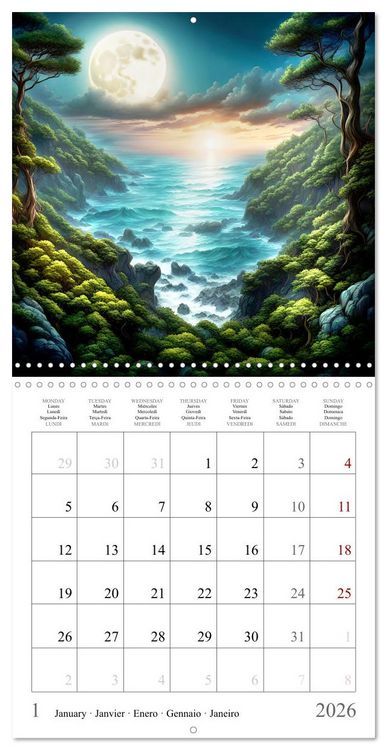 Produktbild: Nuits exotiques (Calendrier mural carr&eacute; 2026 30x30 cm) Calendrier double avec une page pour vos prises de notes